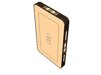 米色复古翻盖手机模型