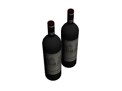 双瓶红酒模型