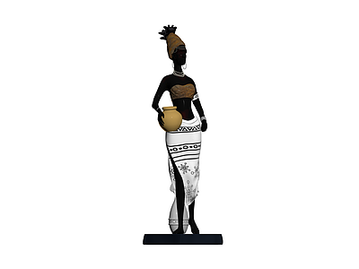非洲女性陶罐雕塑