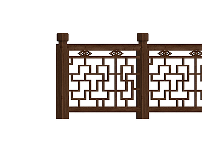 中式木质镂空栏杆