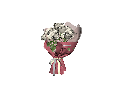白玫瑰花束包装