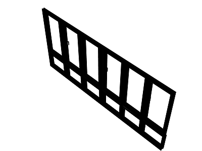 黑色多扇折叠门/窗