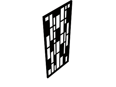 黑白几何镂空隔断板