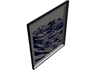 蓝白雪山挂画