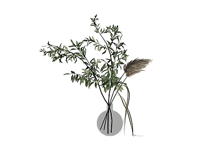 花瓶插绿植装饰组合