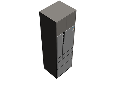 灰色多门冰箱模型