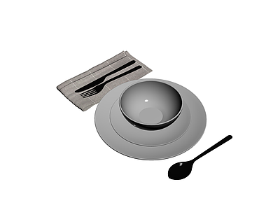 餐具组合模型