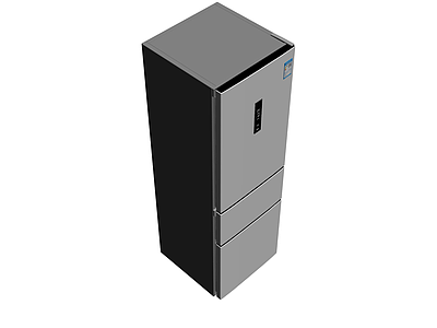 三门灰色冰箱模型