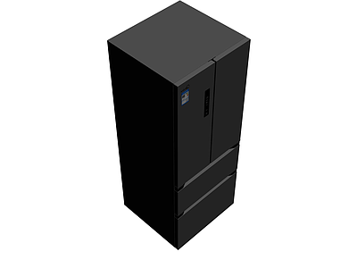 黑色多门冰箱模型