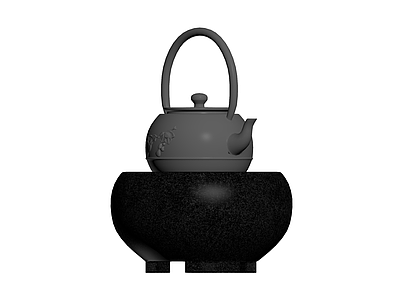 茶壶与石炉组合