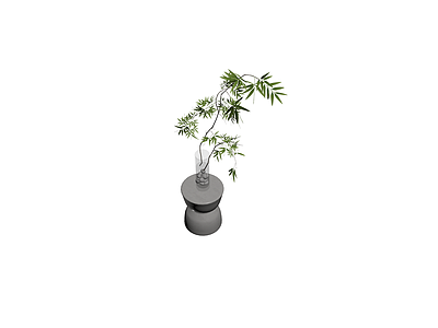 盆栽竹枝插花