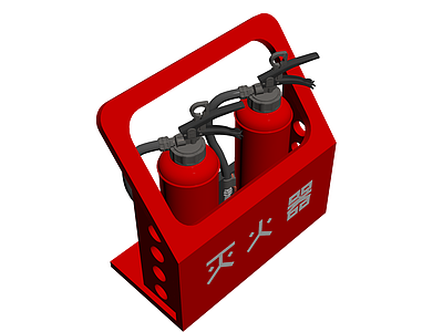 红色双罐灭火器箱