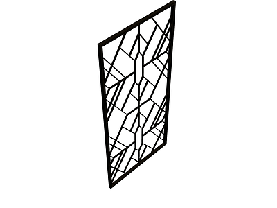 几何镂空隔断屏风