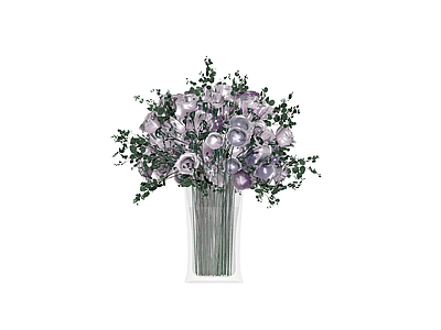 紫花绿植花瓶组合