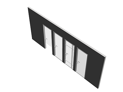 四款室内门展示模型