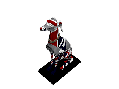 英国国旗涂装灵缇犬雕塑