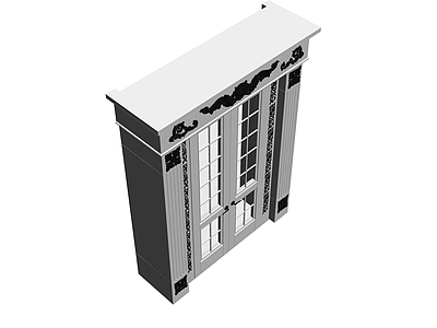 双扇玻璃门建筑构件