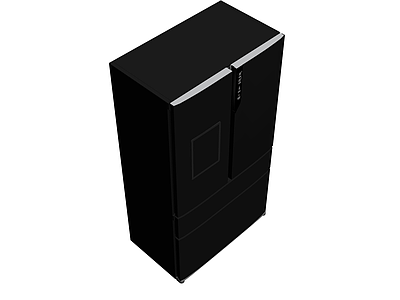 黑色多门冰箱模型