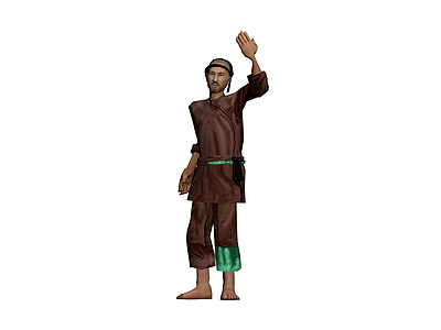 武术人物3D模型