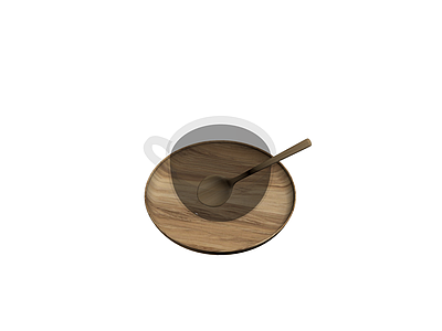 木质托盘咖啡杯勺组合