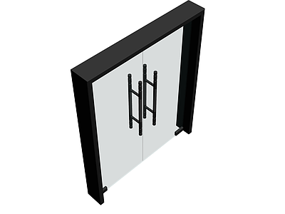 黑色框架双开门柜体
