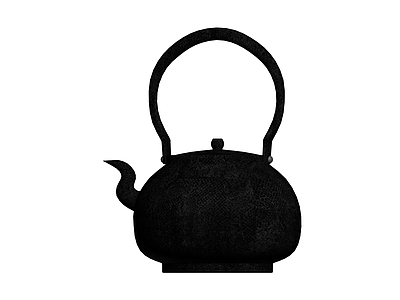 黑色铸铁提梁茶壶