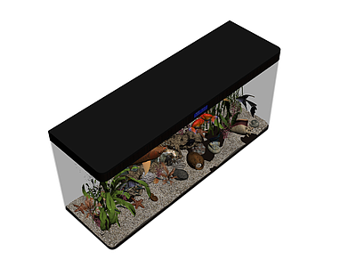 3D鱼缸生态造景组合