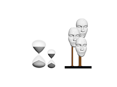 人脸雕塑摆件组合