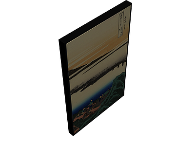 浮世绘风格挂画模型