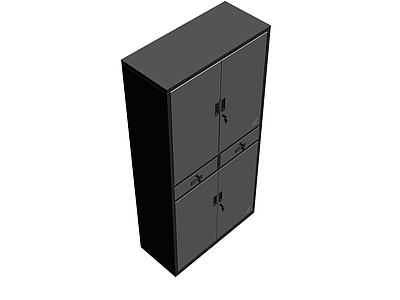 黑色四门金属储物柜