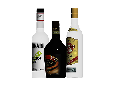 三瓶酒组合（Molinari, Bailey's, Havana Club）