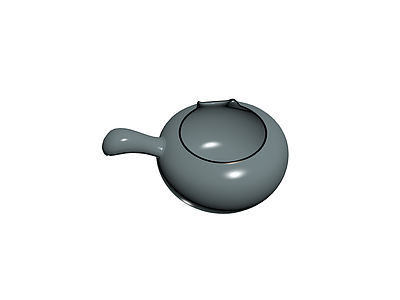 灰色圆润造型茶壶