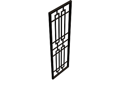 中式竖条镂空隔断