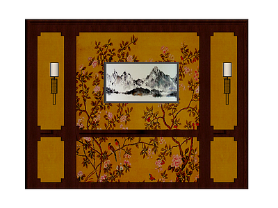新中式花鸟屏风