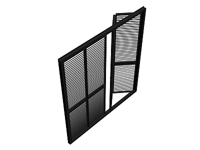 黑色百叶门整体模型