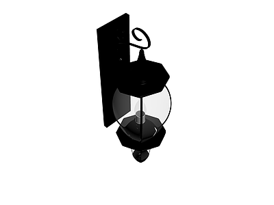 黑色金属壁灯模型