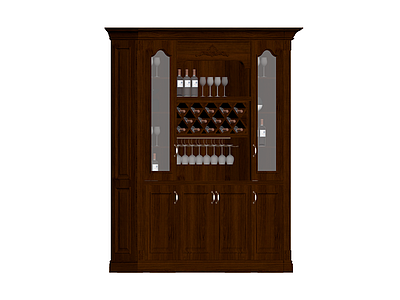 深色实木酒柜