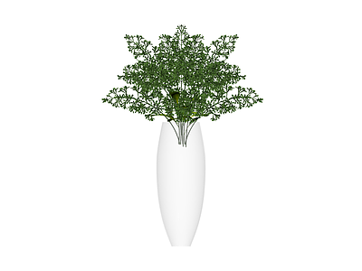 白色花瓶配绿植盆栽