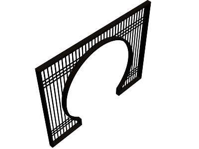 新中式圆形镂空隔断