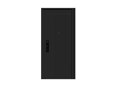 黑色竖纹智能防盗门