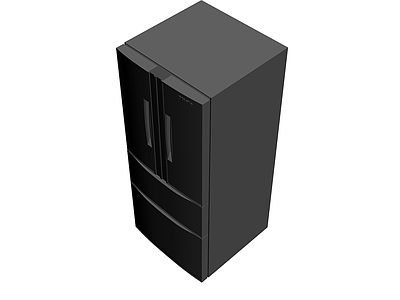 深灰色四门冰箱模型