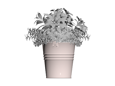 金属花桶盆栽组合