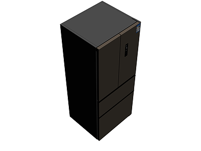 深色多门冰箱模型
