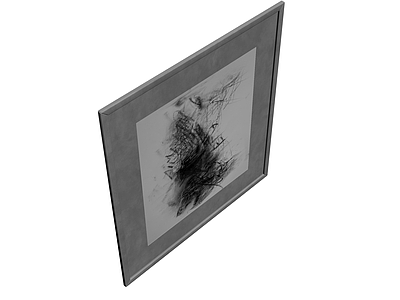 灰框抽象挂画
