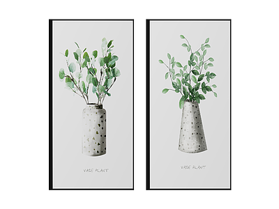 植物花瓶挂画装饰