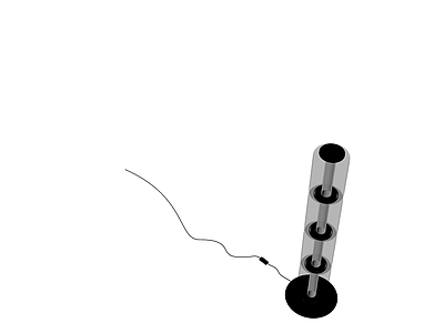 灰色柱状落地灯模型