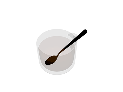带勺咖啡杯模型