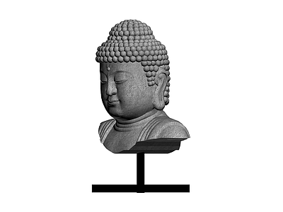 佛像头部雕塑灰模