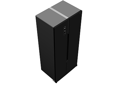 黑色双开门冰箱模型