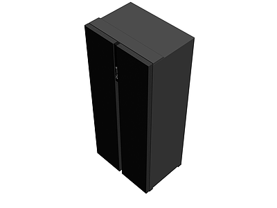 黑色双开门冰箱模型